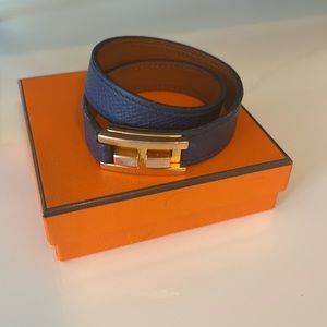 AUTHENTIC HERMES DRAG DOUBLE TOUR BRACELET SIZE T3